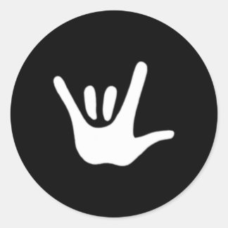 Sticker Rond Langue des signes américaine Amour Als Sensibilisa