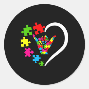 Sticker Rond Langue des signes ASL Amour Sensibilisation sur l'