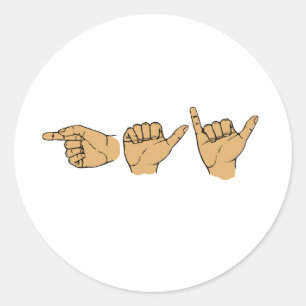 Sticker Rond Langue des signes gay
