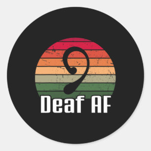 Sticker Rond Langue des signes sourdes et sourdes