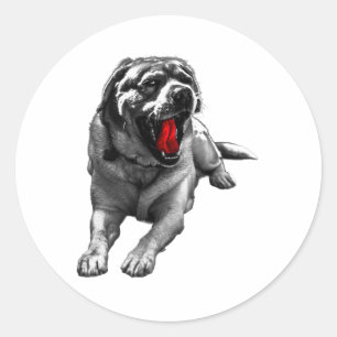 Sticker Rond Langue rouge éffrayante