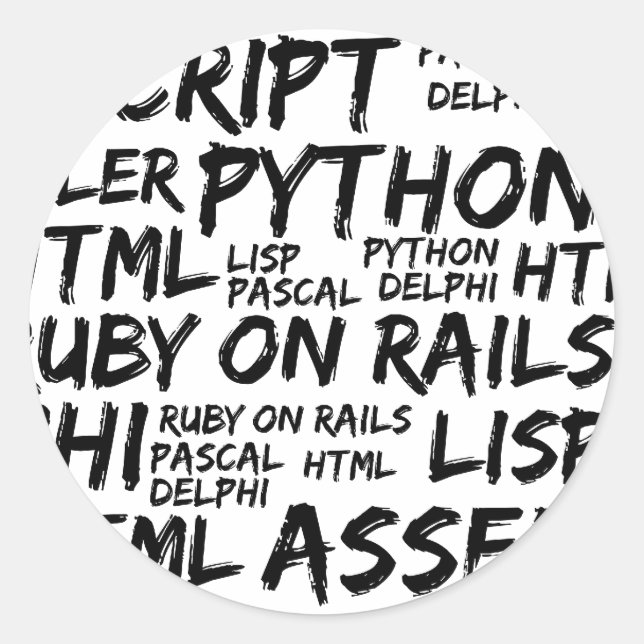 Sticker Rond Langues de programmation, Langues informatiques, C (Devant)