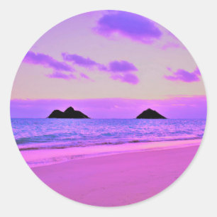 Sticker Rond Lanikai Sunrise