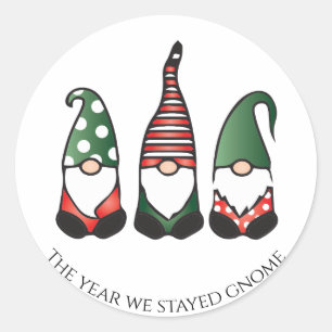 Sticker Rond L'année où nous sommes restés Gnome Noël 2020