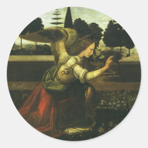 Sticker Rond L'Annonciation du Seigneur de Léonard de Vinci