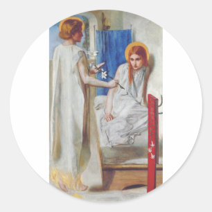 Sticker Rond L'Annonciation par Dante Gabriel Rossetti