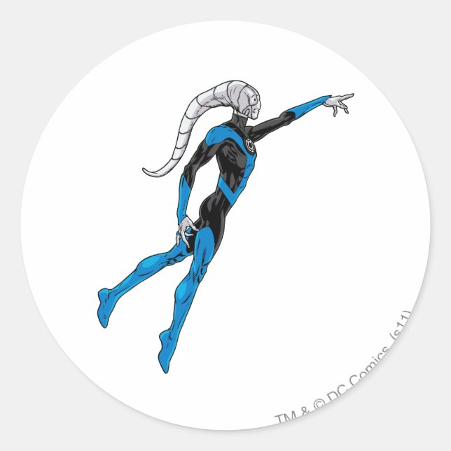 Sticker Rond Lanterne bleue 10 (Devant)