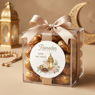 Sticker Rond Lanterne florale Ramadan Kareem