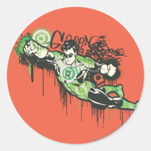 Sticker Rond Lanterne verte - affiche tordue d'innocence