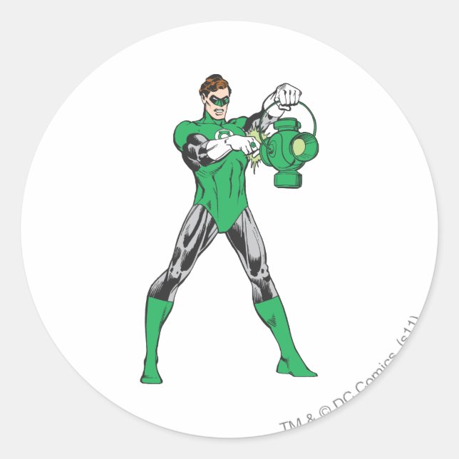 Sticker Rond Lanterne verte avec lanterne (Devant)