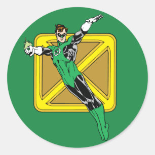 Sticker Rond Lanterne verte avec l'arrière - plan