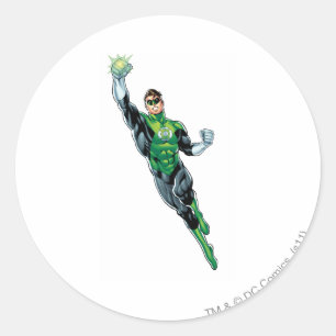Sticker Rond Lanterne Verte - Bande dessinée, volant vers le ha