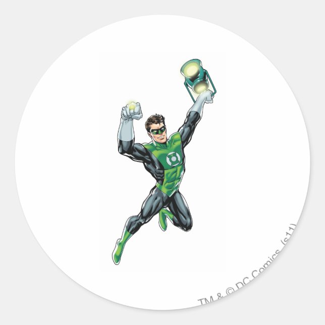 Sticker Rond Lanterne verte - Comique, avec lanterne (Devant)