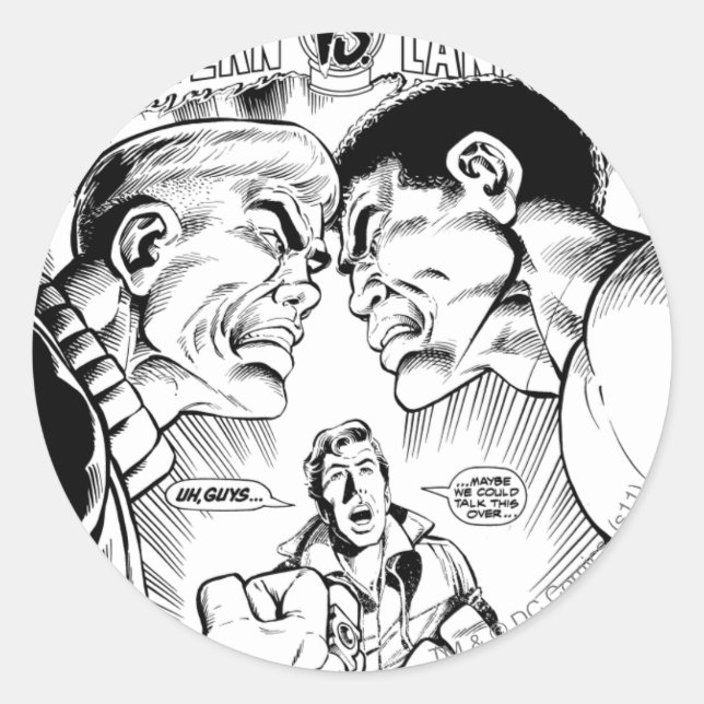 Sticker Rond Lanterne verte contre Lanterne verte, noir et blan (Devant)