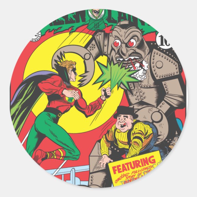 Sticker Rond Lanterne verte contre l'Assistant des Odds (Devant)