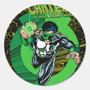 Sticker Rond Lanterne verte - elle toute commence ici