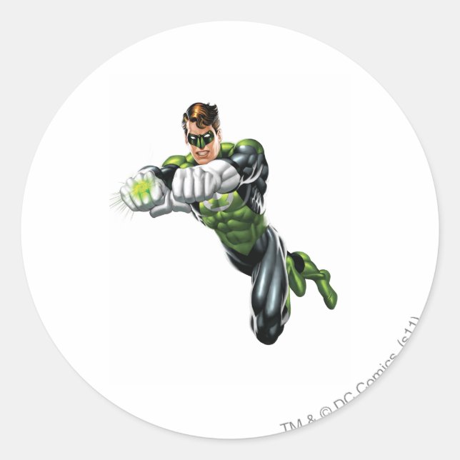 Sticker Rond Lanterne verte - Entièrement courbée, les deux bra (Devant)