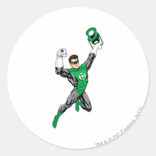 Sticker Rond Lanterne verte - entièrement rendue, avec la