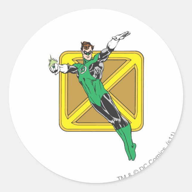 Sticker Rond Lanterne Verte Étend Les Armoiries (Devant)