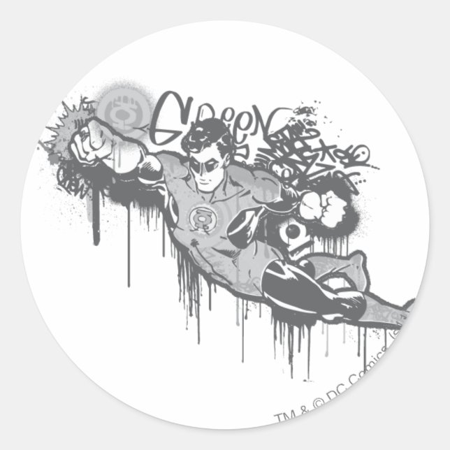 Sticker Rond Lanterne verte - Innocence tordue BW (Devant)