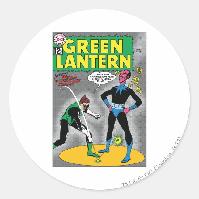 Sticker Rond Lanterne verte supprime la bague (Devant)