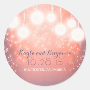 Sticker Rond lanternes mariages roses romantiques