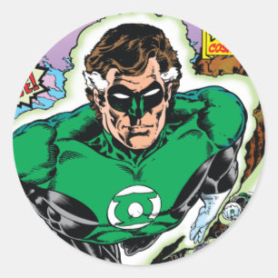 Sticker Rond Lanternes vertes volantes
