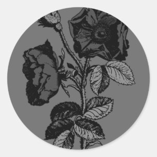 Sticker Rond L'antiquité noire gothique s'est levée