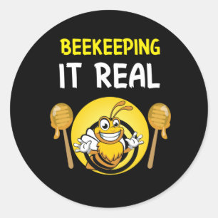 Sticker Rond L'apiculteur Art BeeKeeping It Real