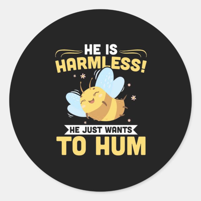 Sticker Rond L'Apiculteur Veut Juste Hum (Devant)