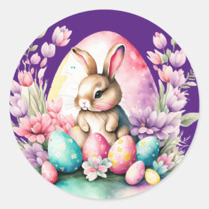 Sticker Rond Lapin