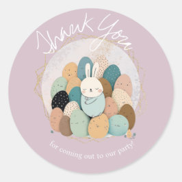 Sticker Rond Lapin à l'aquarelle pour remerciement de Baby Show