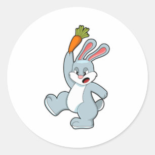 Sticker Rond Lapin avec carotte