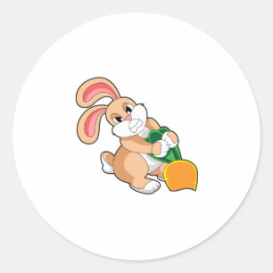 Sticker Rond Lapin avec carotte