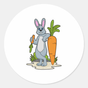 Sticker Rond Lapin avec carotte
