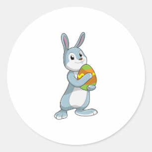 Sticker Rond Lapin avec oeuf