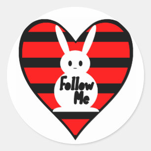 Sticker Rond Lapin blanc