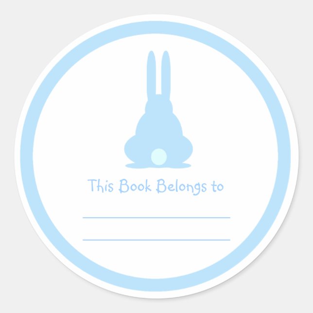 Sticker Rond Lapin bleu (Devant)