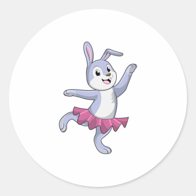 Sticker Rond Lapin comme Ballerina au Ballet (Devant)