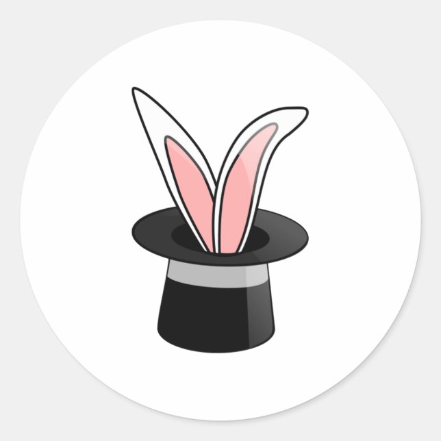 Sticker Rond Lapin dans une bande magique Casquette (Devant)