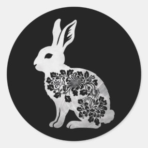 Sticker Rond Lapin de Pâques