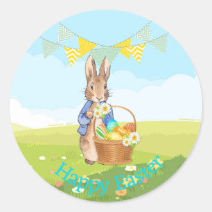 Sticker Rond lapin de Pâques
