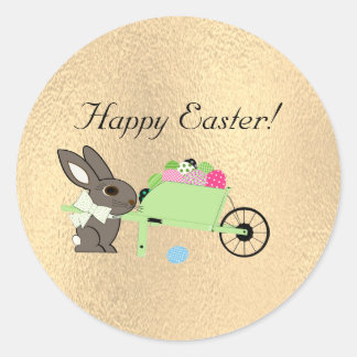 Sticker Rond Lapin de Pâques avec Graine