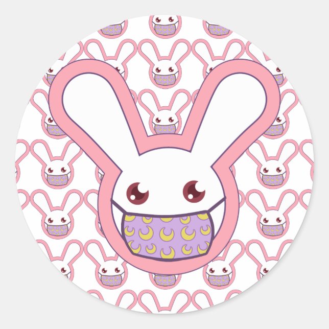 Sticker Rond Lapin de sécurité (Devant)
