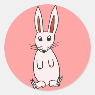 Sticker Rond Lapin en Chaussons