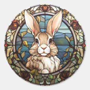 Sticker Rond Lapin lapin en verre doux