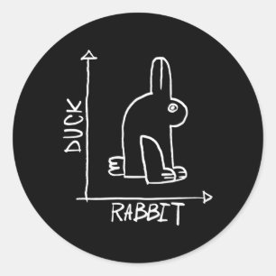 Sticker Rond Lapin Ou Canard Animaux Diptyque Lapin