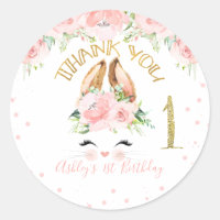 Lapin rose Floral Face Merci 1er anniversaire