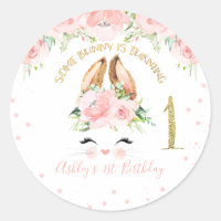 Lapin rose Floral Visage 1er Anniversaire