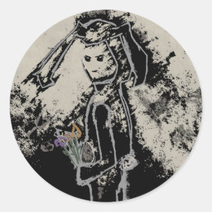 Sticker Rond lapin sinistre
